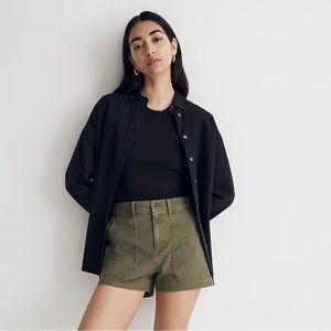 MADEWELL - Army Green Stretch Denim High Rise Mini Shorts Womens Size 29